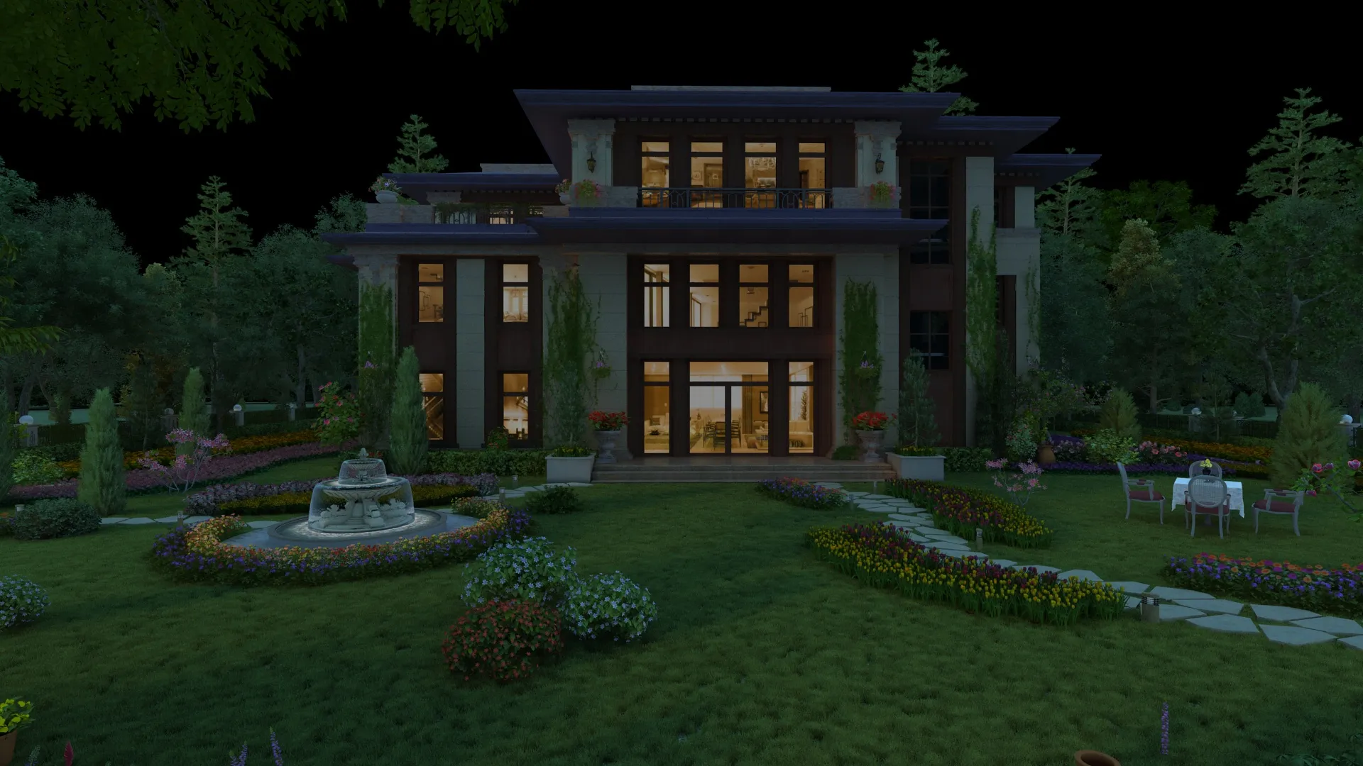 Villa 3D Model .c4d .max .obj .3ds .fbx .stl .blend 