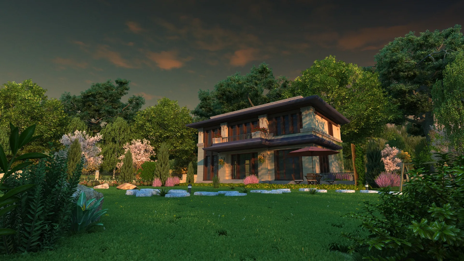 Villa 3D Model .c4d .max .obj .3ds .fbx .stl .blend 