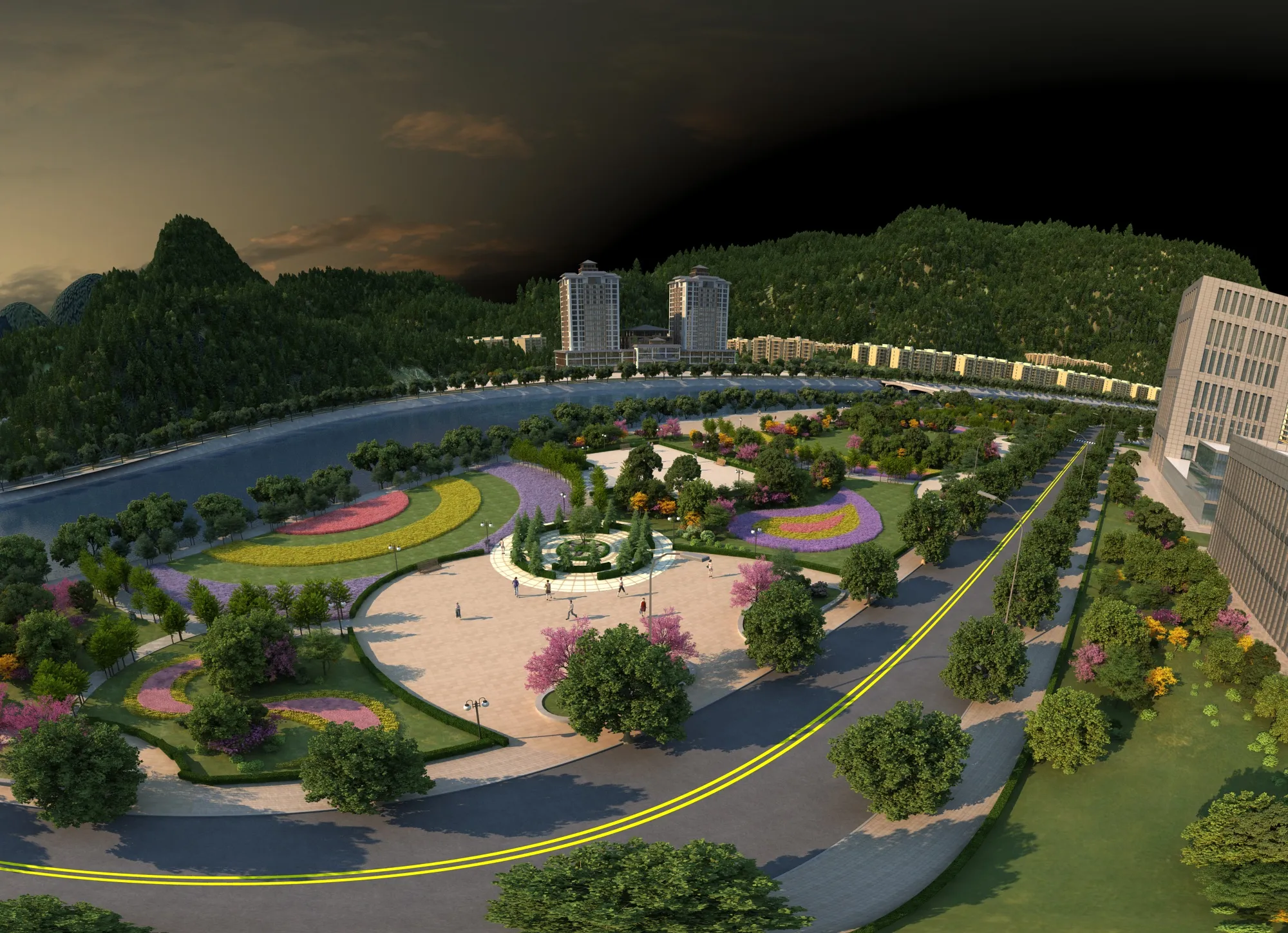 City Architecture 3D Model .c4d .max .obj .3ds .fbx .stl .blend 