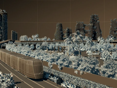 Train Station 3D Model