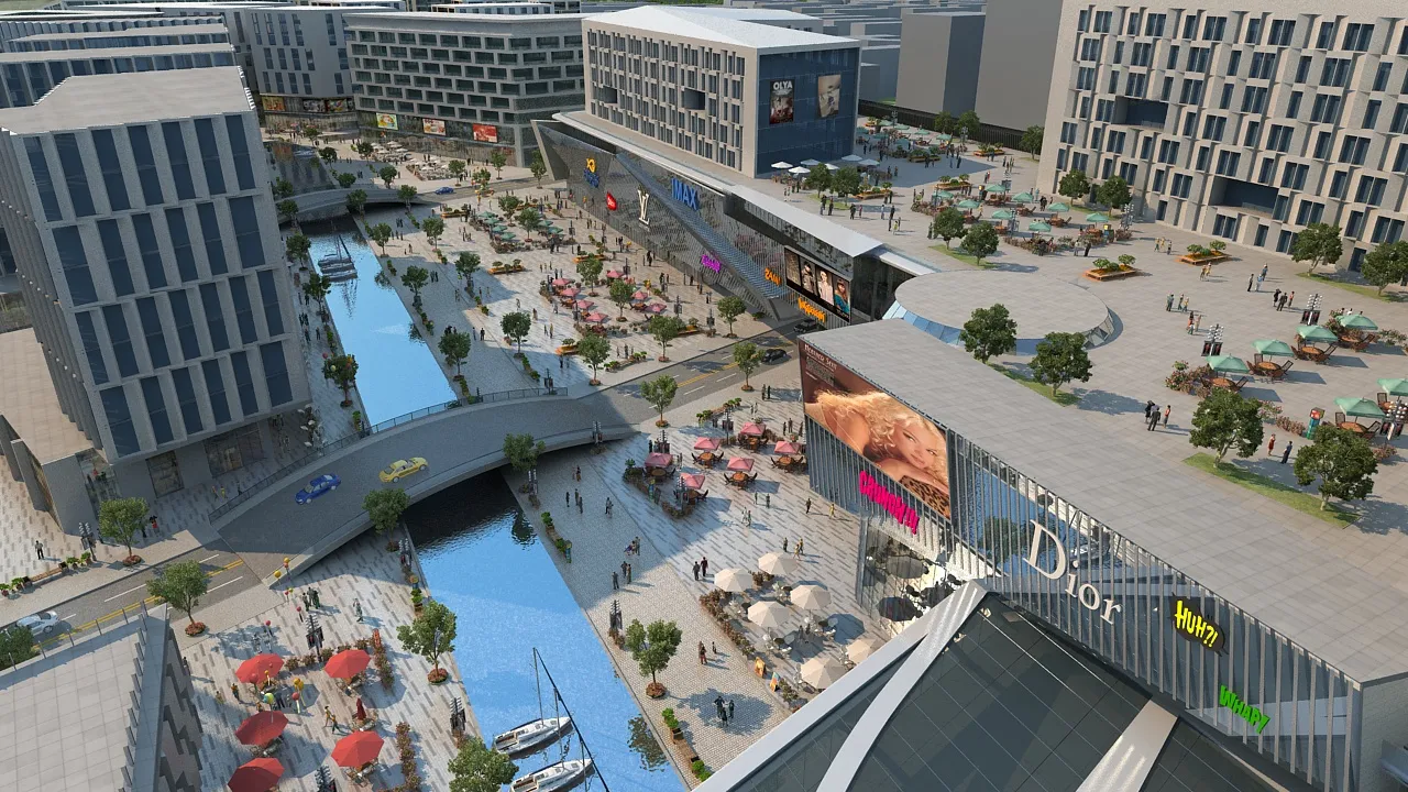 City Architecture 3D Model .c4d .max .obj .3ds .fbx .stl .blend 