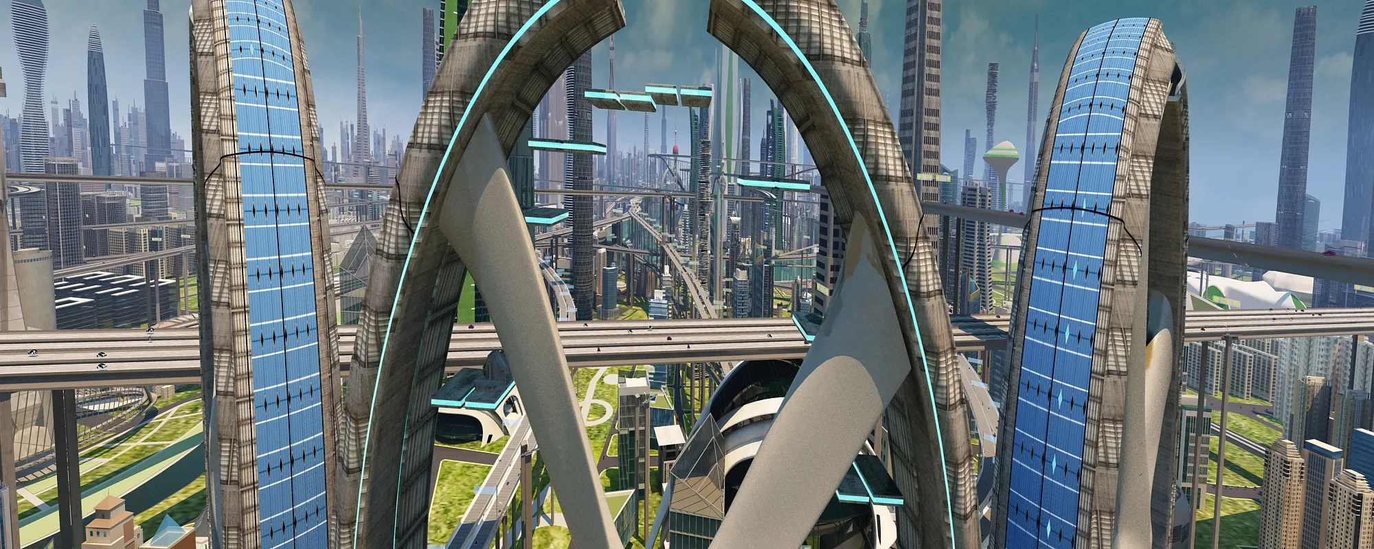 Science and technology city 3D Model .c4d .max .obj .3ds .fbx .stl .blend 