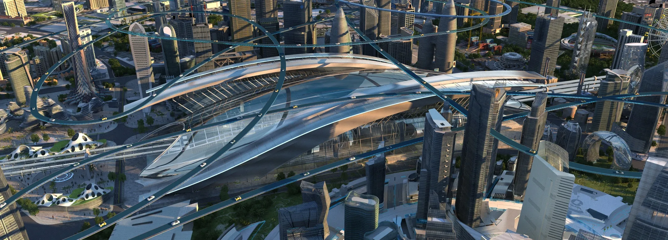 Science and technology city 3D Model .c4d .max .obj .3ds .fbx .stl .blend