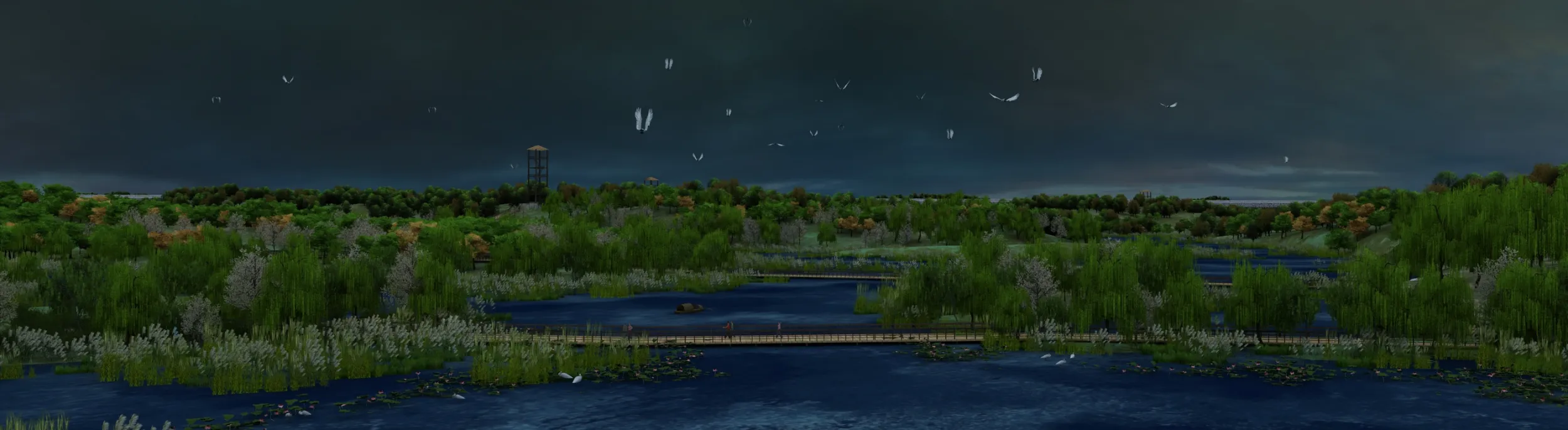 Wetland park 3D Model .c4d .max .obj .3ds .fbx .stl .blend 