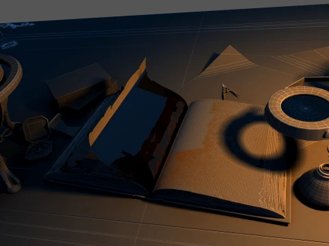 Electric lamp scene 3D Model