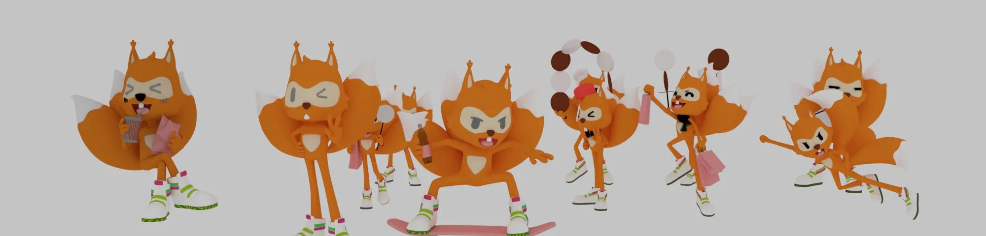 Cartoon fox 3D Model .c4d .max .obj .3ds .fbx .stl .blend 