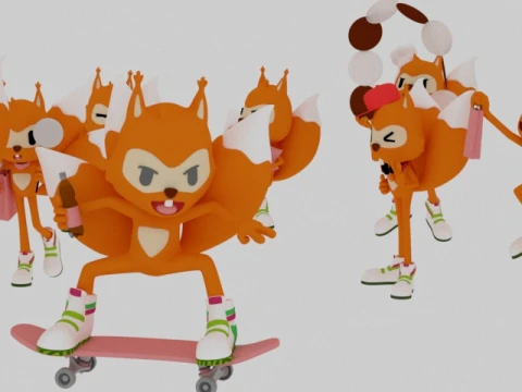 Cartoon fox 3D Model