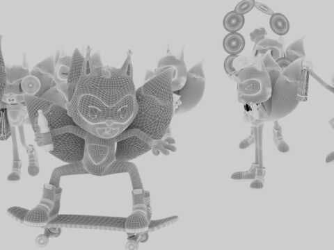 Cartoon fox 3D Model