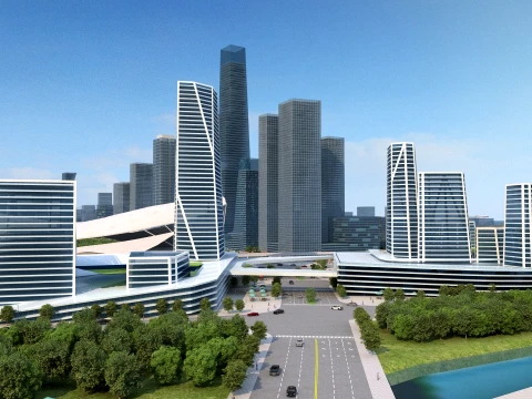 Seaside city 3D Модель