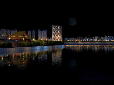 City night scene Modèle 3D