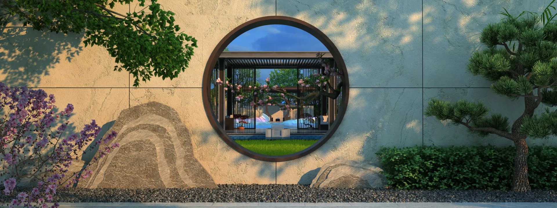 Courtyard 3D Model .c4d .max .obj .3ds .fbx .stl .blend