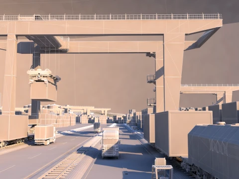 Cargo port 3D Model