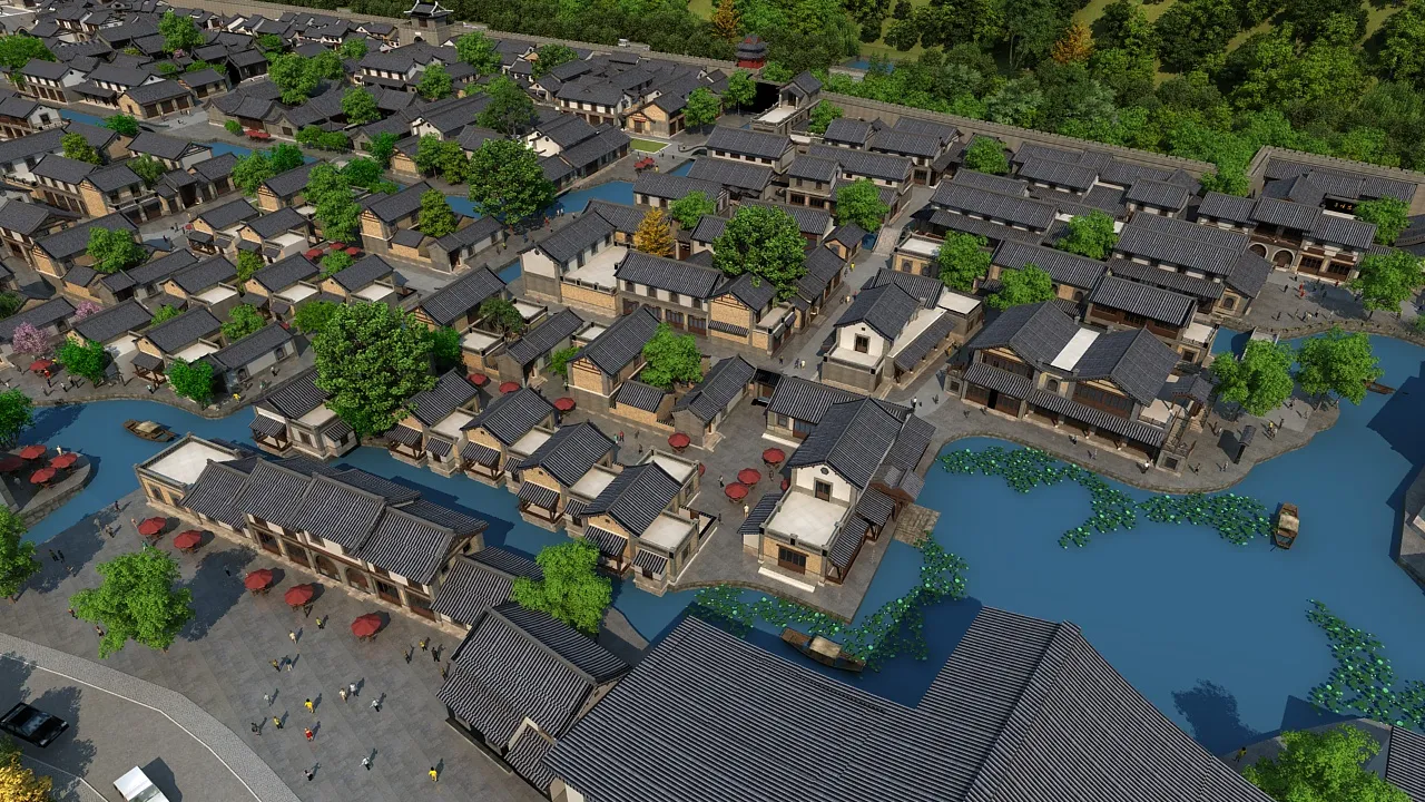 Ancient town 3D Model .c4d .max .obj .3ds .fbx .stl .blend 