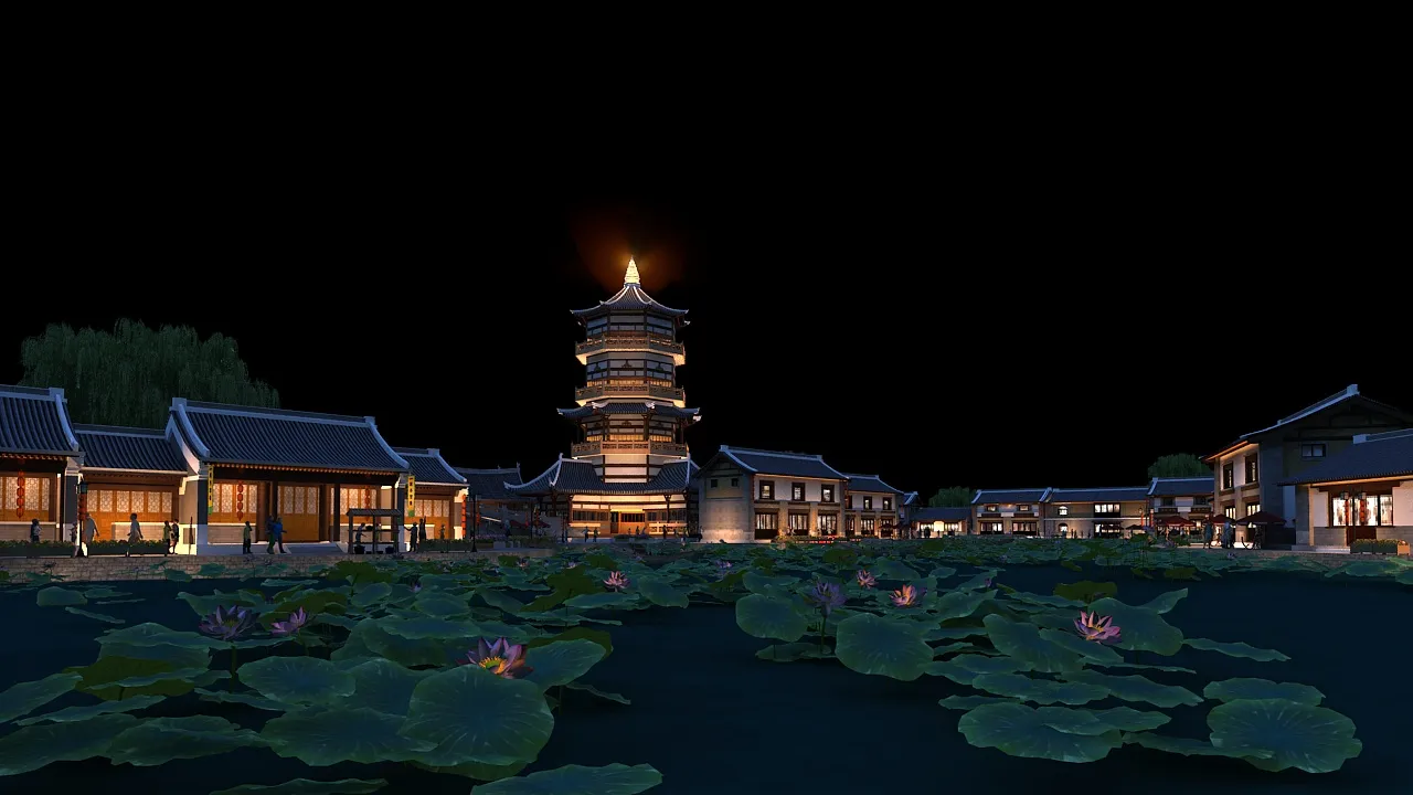 Ancient town 3D Model .c4d .max .obj .3ds .fbx .stl .blend 