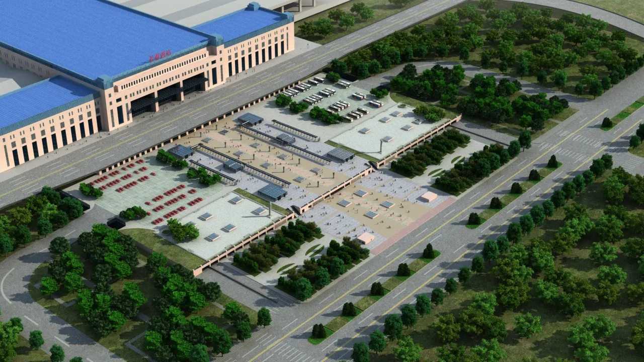 Railway station 3D Model .c4d .max .obj .3ds .fbx .stl .blend 