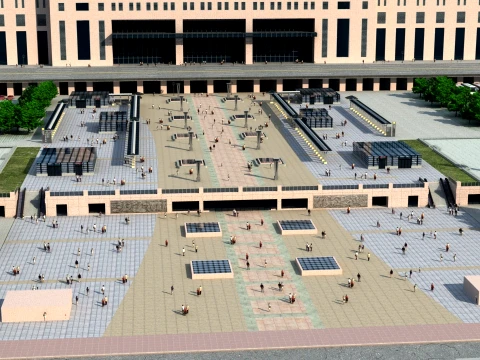 Railway station 3D Model