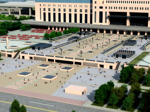 Railway station 3D Model