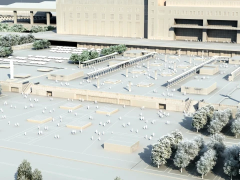 Railway station 3D Model