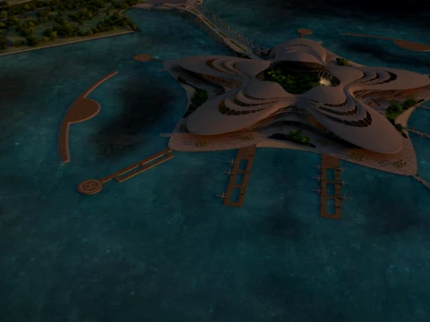 Floating airport 3D Model