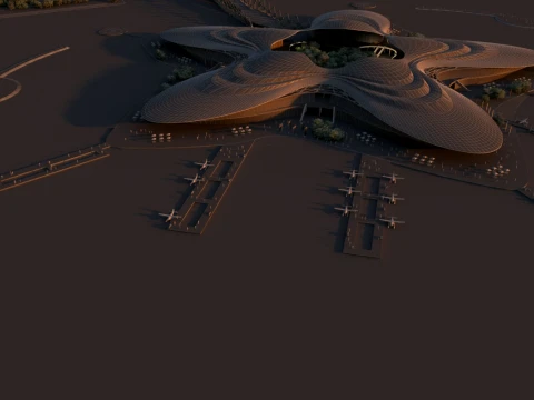 Floating airport 3D Model