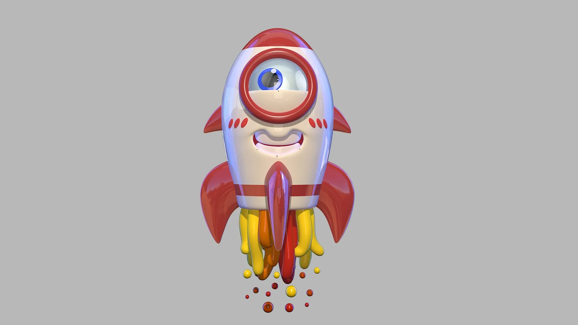 Cartoon rocket 3D Model .c4d .max .obj .3ds .fbx .stl .blend 