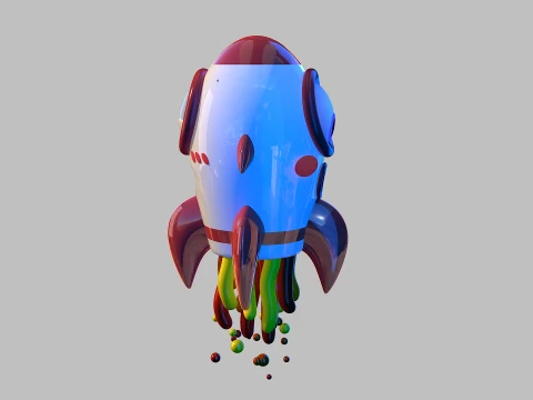 Cartoon rocket 3D Model