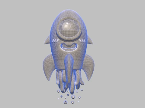 Cartoon rocket 3D Model