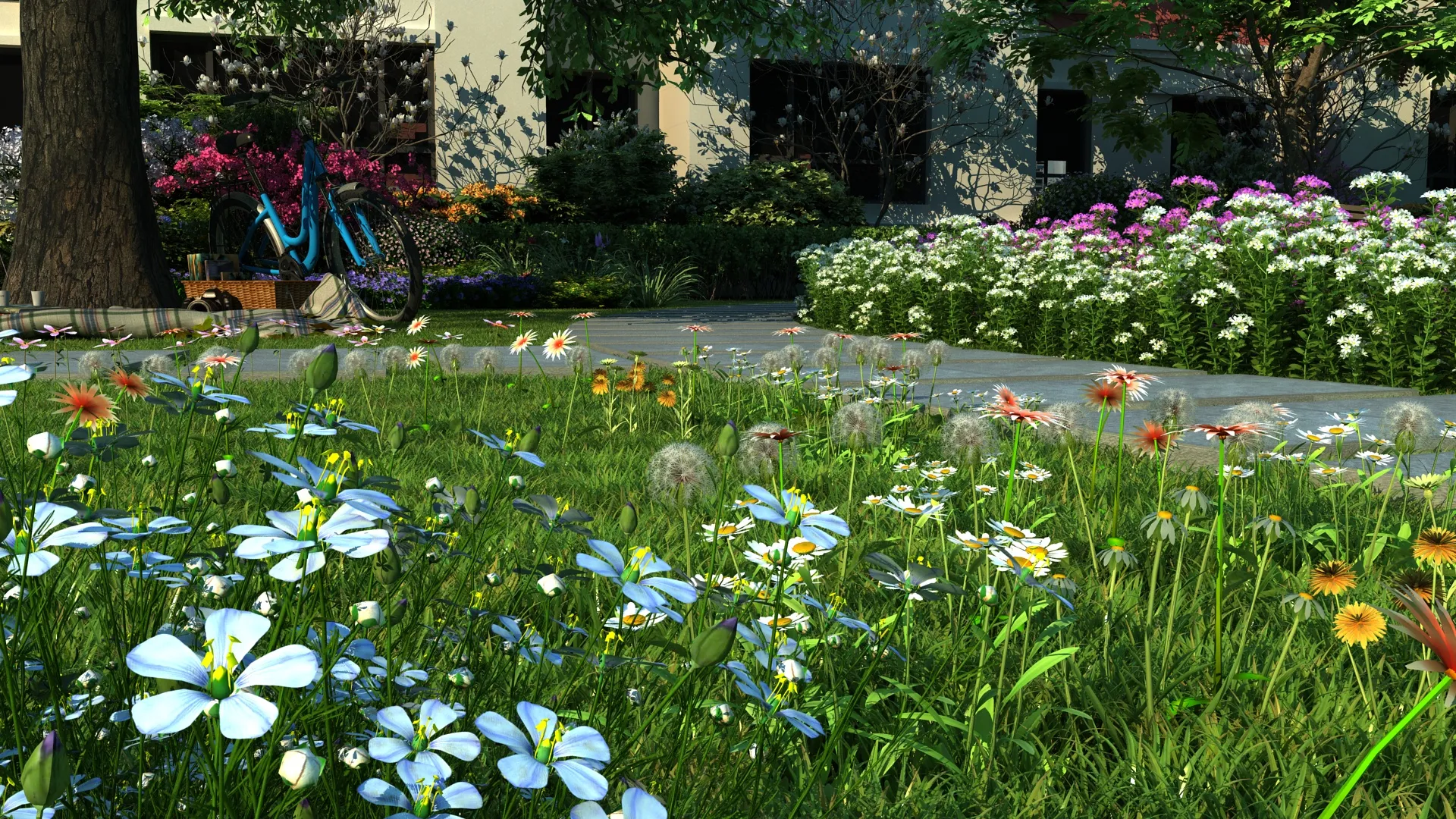 Courtyard 3D Model .c4d .max .obj .3ds .fbx .stl .blend 