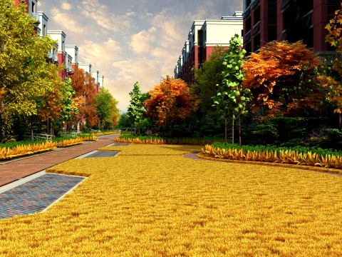 Yard autumn 3D 모델