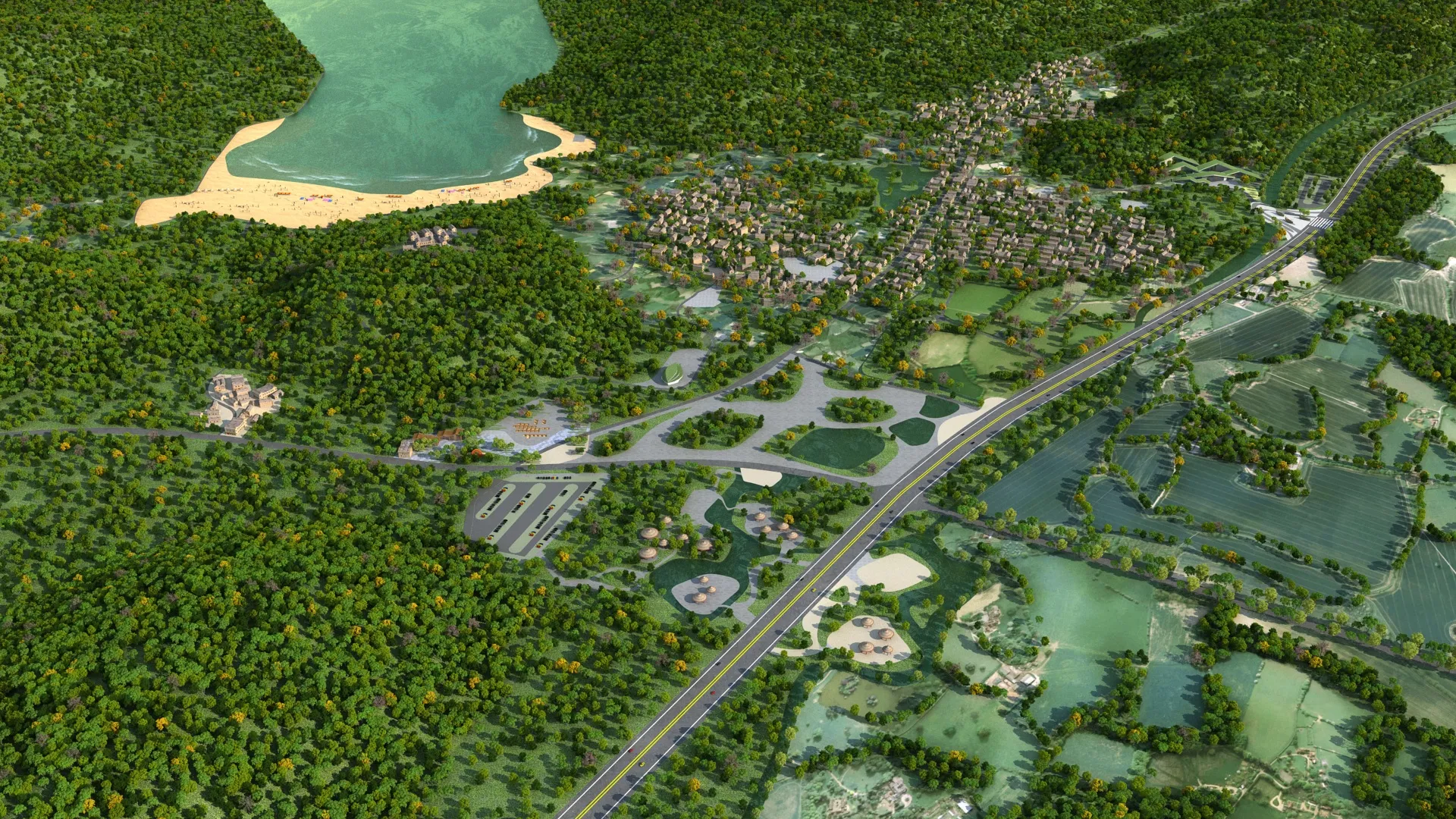 Village 3D Model .c4d .max .obj .3ds .fbx .stl .blend 