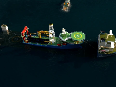 Sea working vessel 3D Model