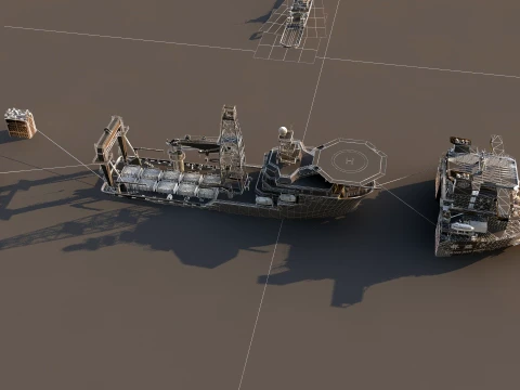 Sea working vessel 3D Model
