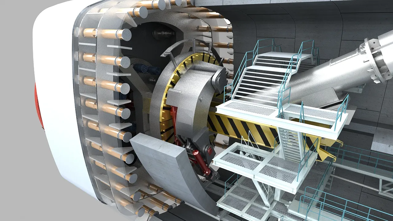 Shield tunneling machine 3D Model .c4d .max .obj .3ds .fbx .stl .blend 