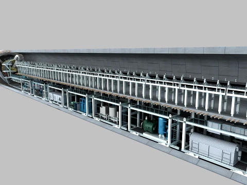 Shield tunneling machine 3D Model