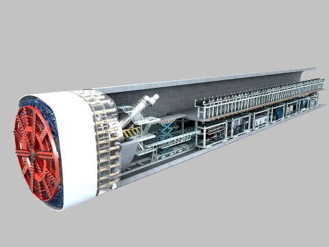 Shield tunneling machine 3D Model