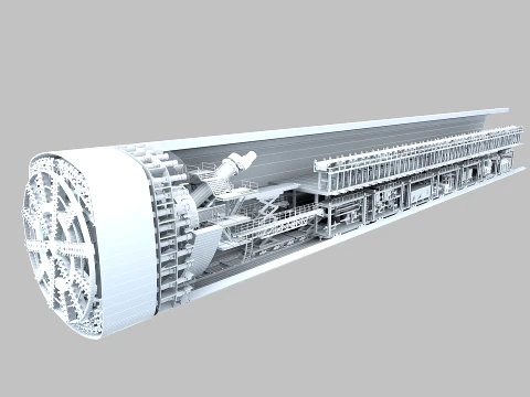 Shield tunneling machine 3D Model