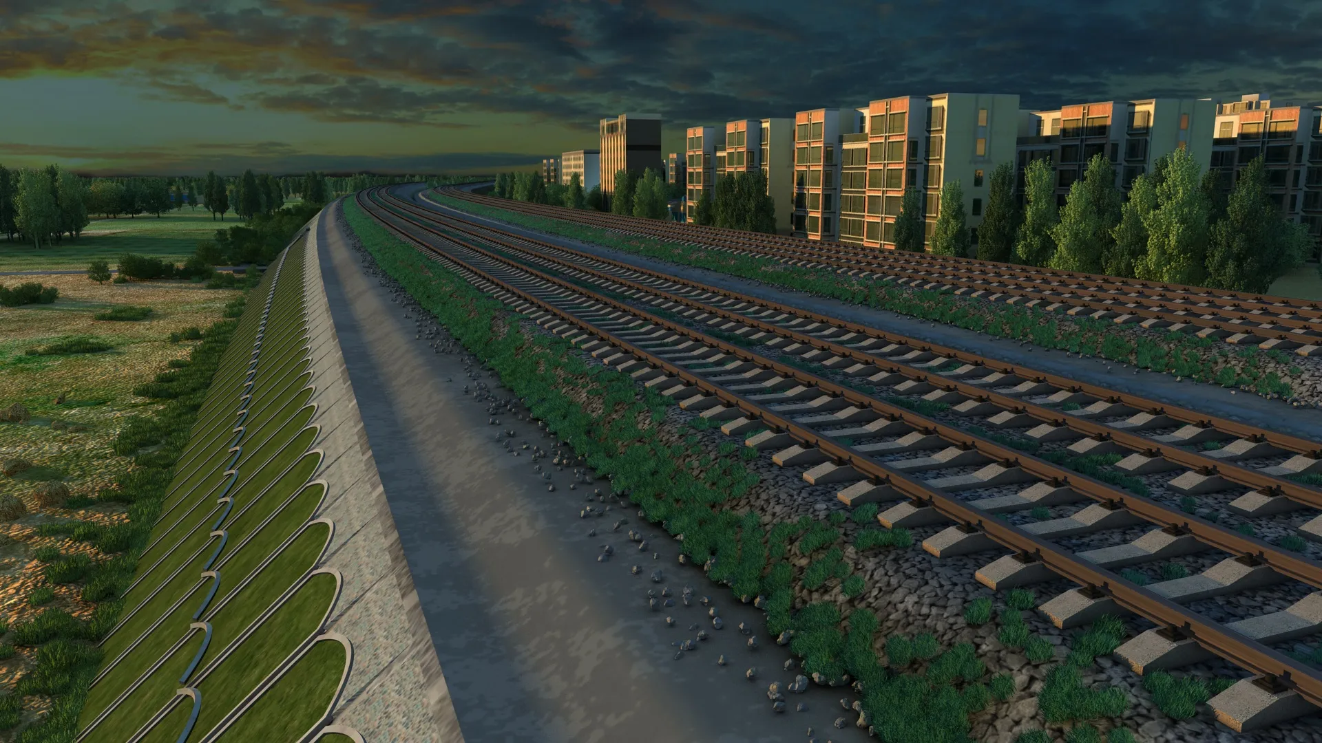Railway 3D Model .c4d .max .obj .3ds .fbx .stl .blend 