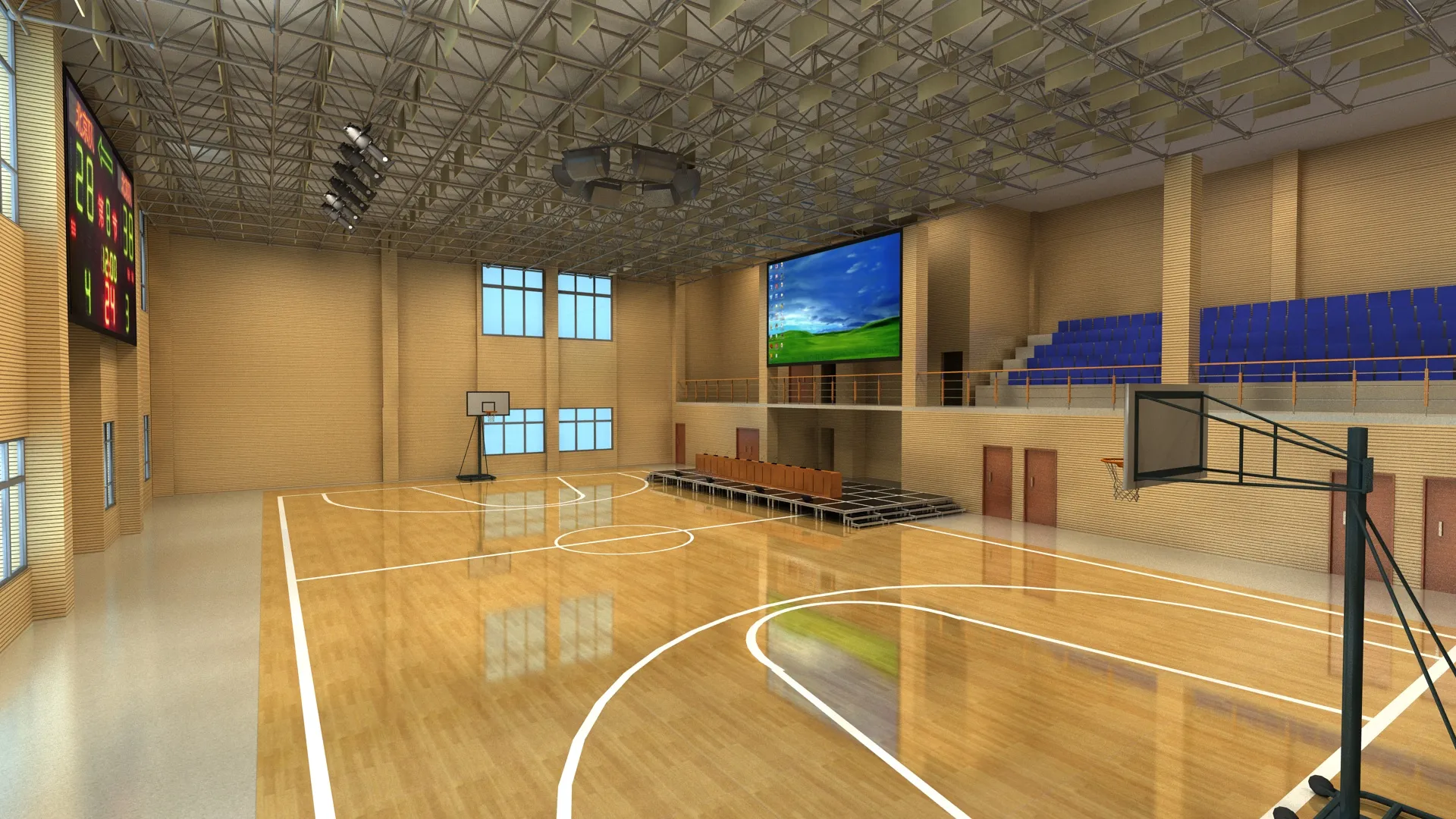 Basketball arena 3D Model .c4d .max .obj .3ds .fbx .stl .blend 