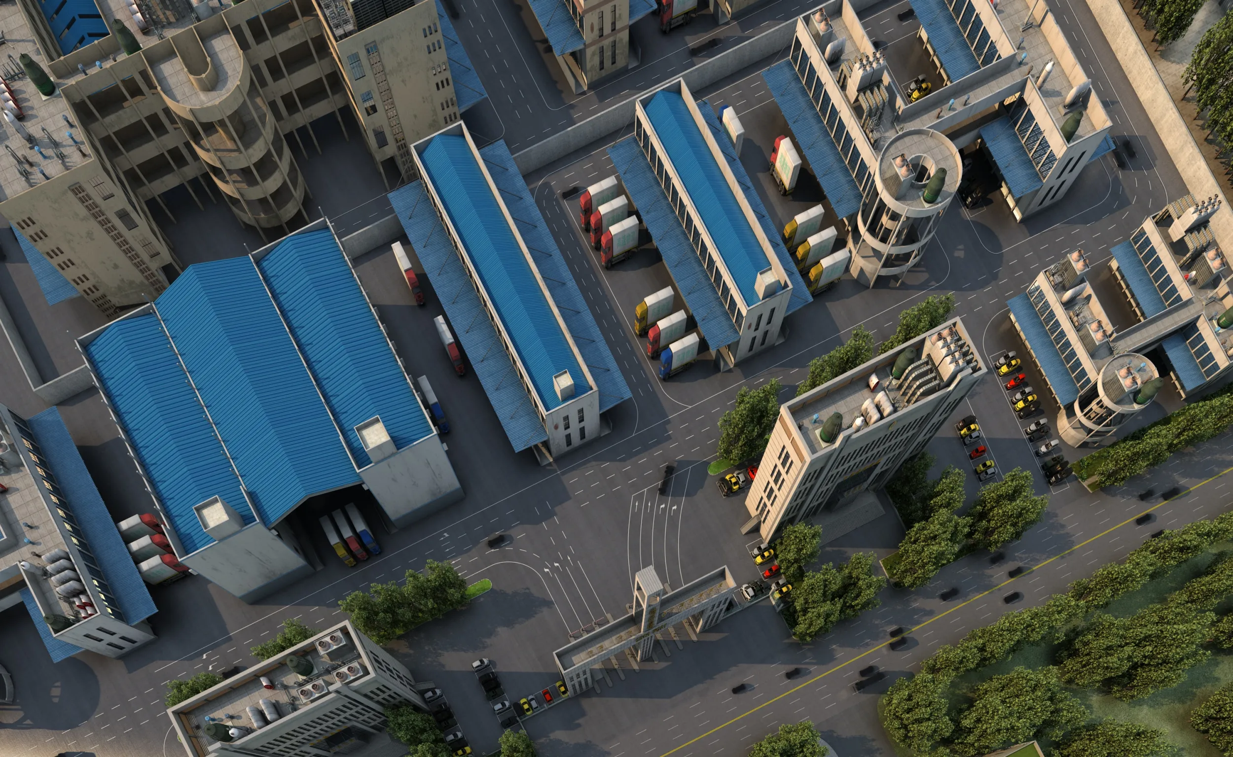 Logistics warehouse 3D Model .c4d .max .obj .3ds .fbx .stl .blend 