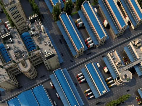 Logistics warehouse 3D Model