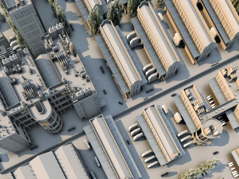 Logistics warehouse 3D Model