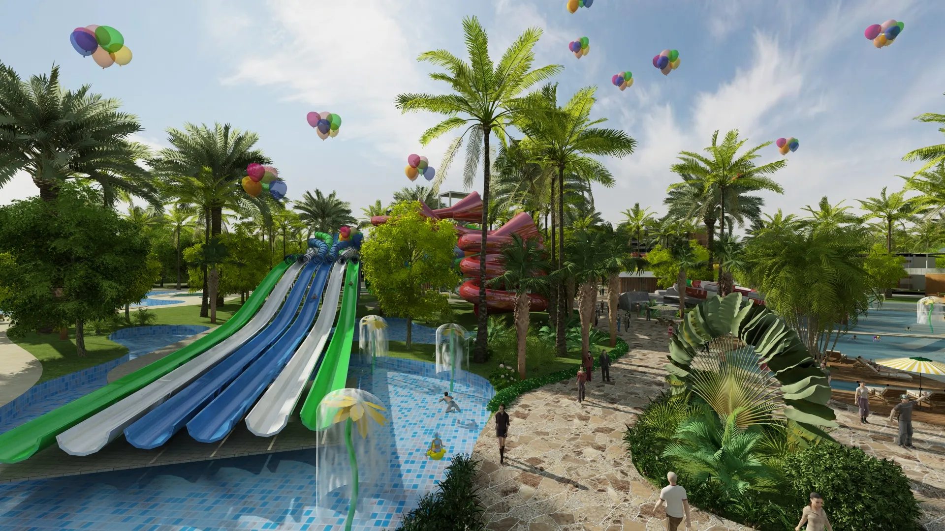 Water park 3D Model .c4d .max .obj .3ds .fbx .stl .blend 