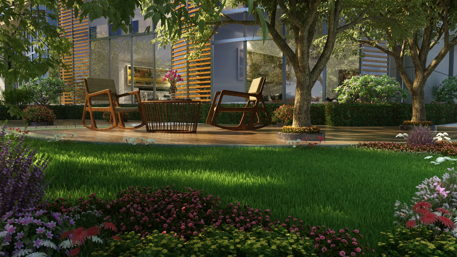 Courtyard Model 3D .c4d .max .obj .3ds .fbx .stl .blend 