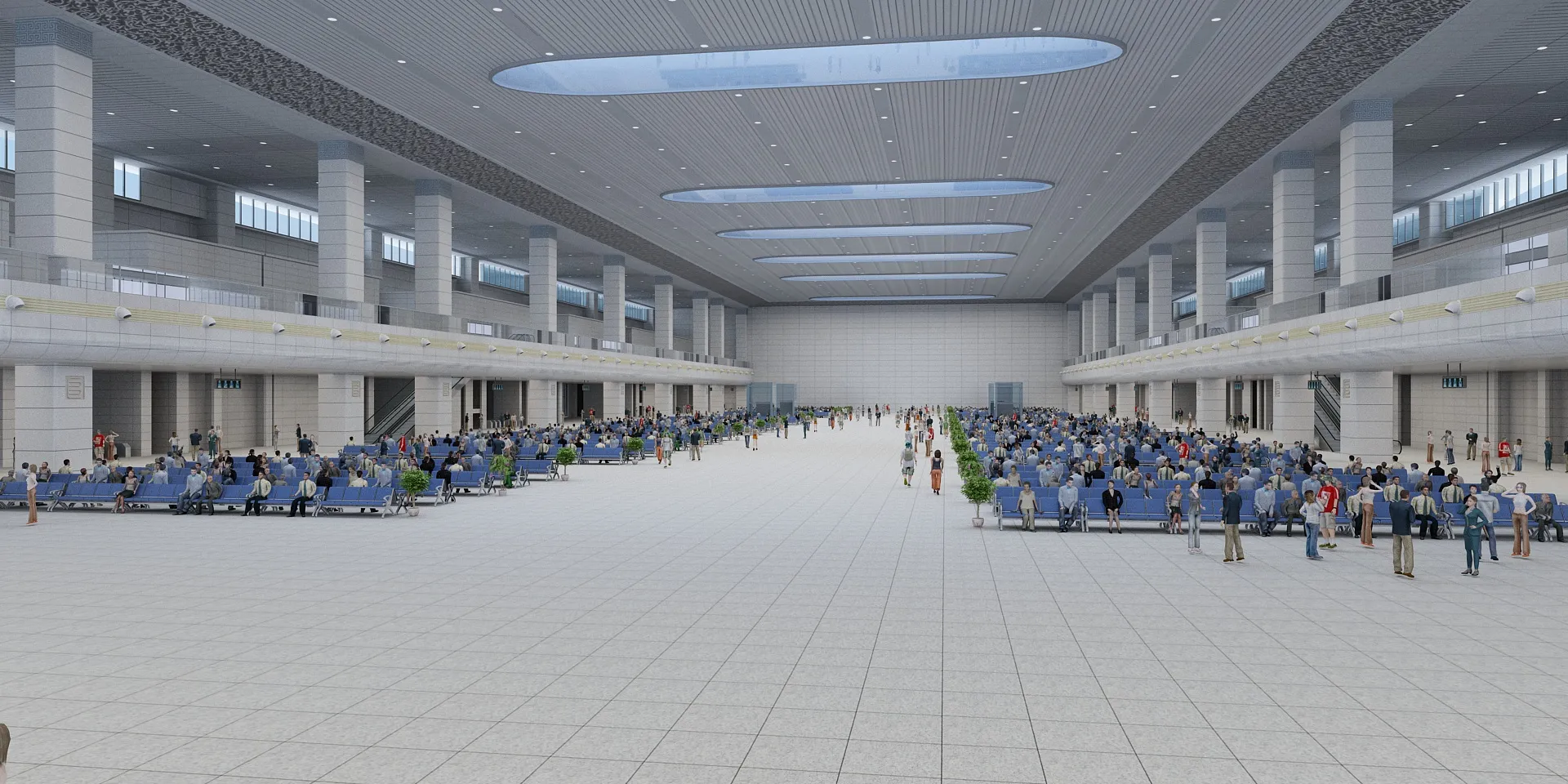 Waiting Hall 3D Model .c4d .max .obj .3ds .fbx .stl .blend 