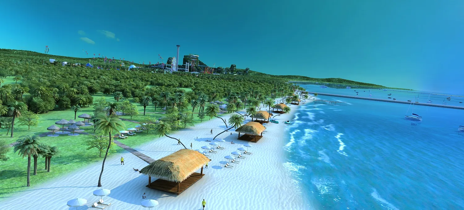 Seaside city 3D Model .c4d .max .obj .3ds .fbx .stl .blend 