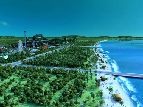 Seaside city 3D Model