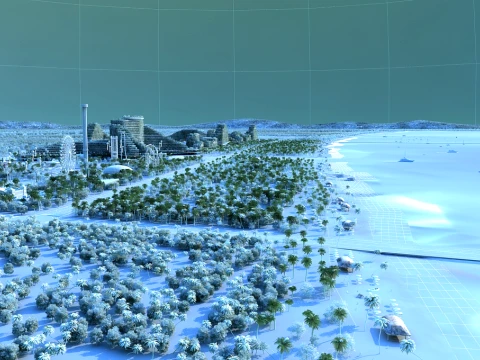 Seaside city 3D Model