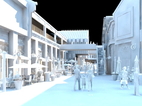 Commercial street 3D Model