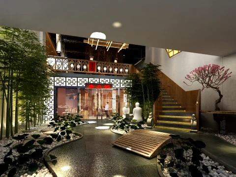 Hot pot restaurant Modello 3D