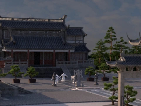 Taoist temple Modèle 3D